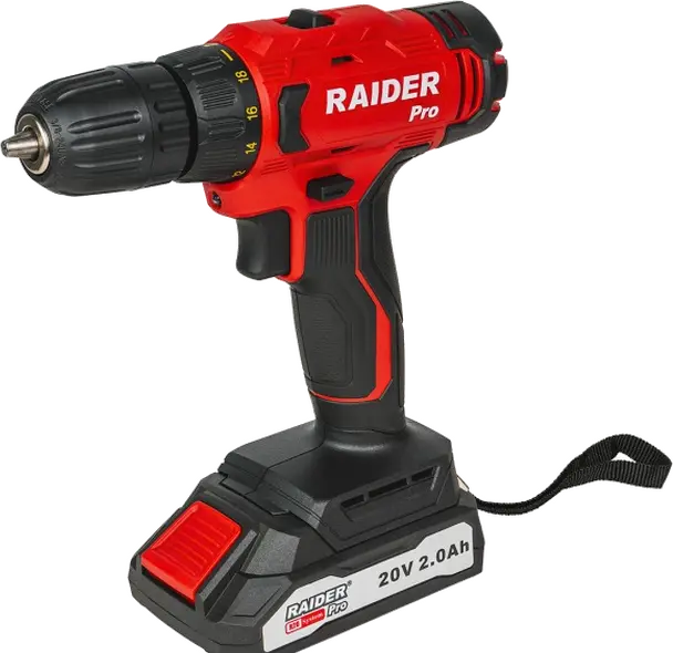 Raider Pro R20 Akku-Bohrmaschine 2-Gang 10mm 44Nm 2Ah Koffer Set – RDP-SPCD20